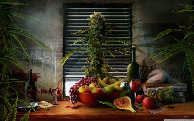 Drawn wallpapers Fruits And cannabis 030700