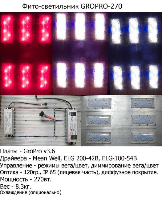 Фито светильник, новая модель 270вт.